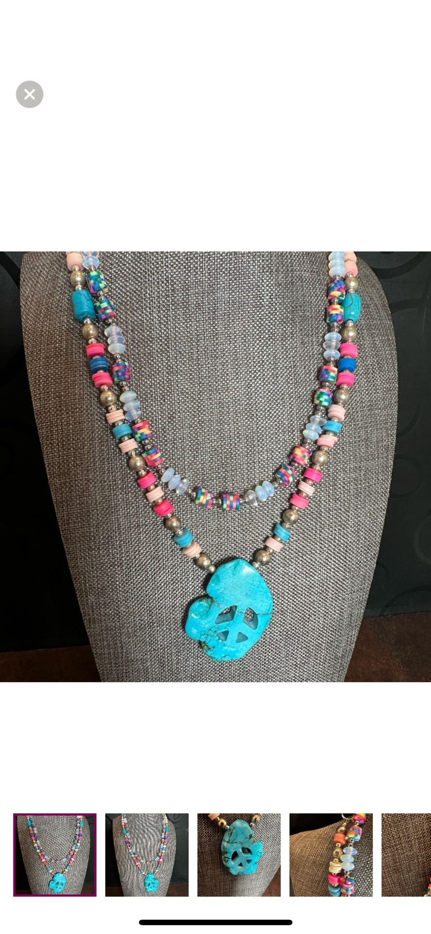 Handmade Boho Moonstone Necklace 