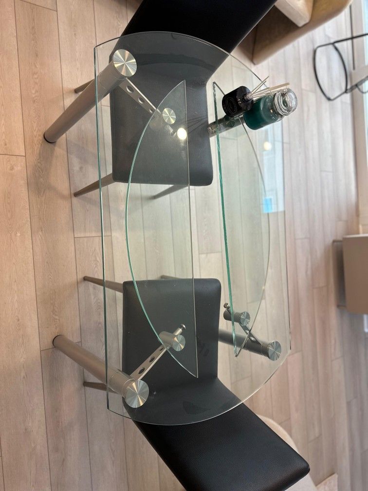 Expandable Glass Modern Japanese Made Dining Table