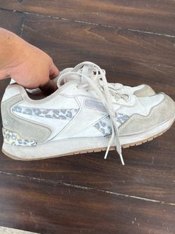 Reebok White Suede Sneakers shoes with Leopard Print