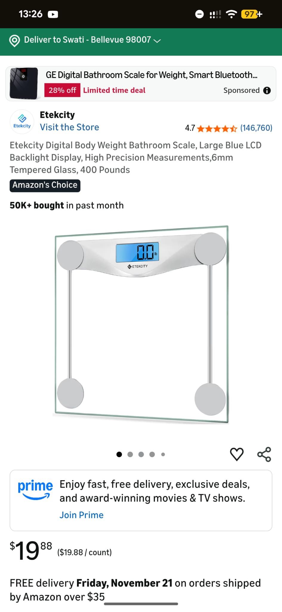 Etekcity Weighing Scale 