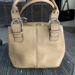 Ladies Small Double Strap Tan Bag