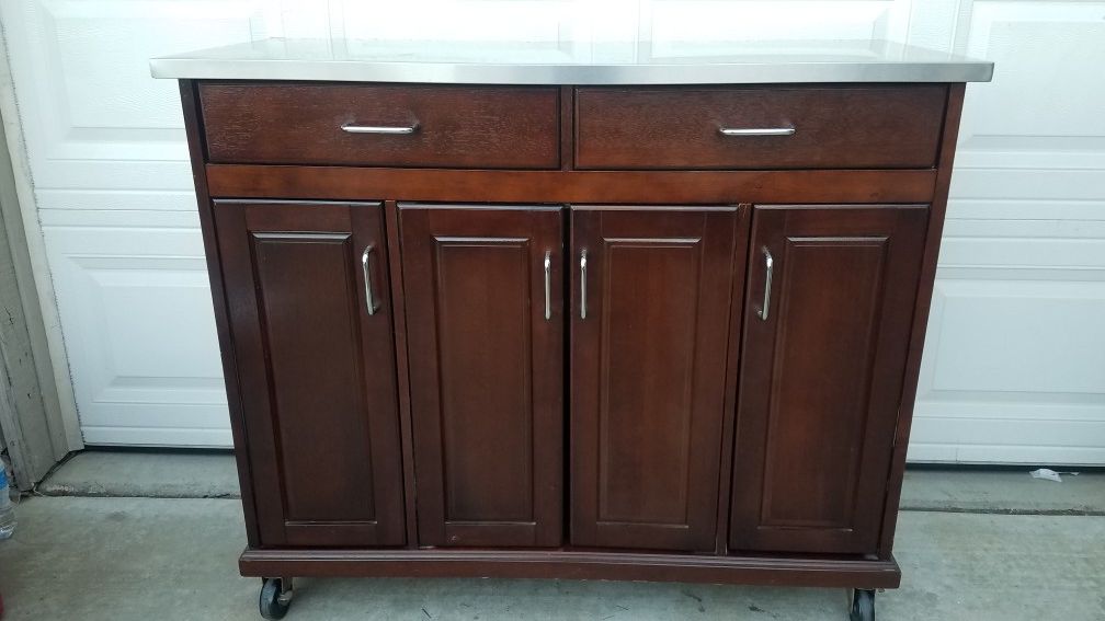 Stainless top rolling cabinet