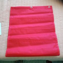 Lakeshore Red Space -Saver Pocket Chart. 13 & 1/2X 81& 1/2.  Has 10 pockets. 7 & 1/2 X 13 & 1/2.
