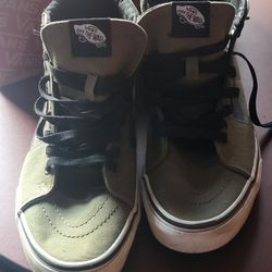 Olive Green and  Black Vans Size 8 Mens, 9.5 Womens 