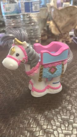 Fisher Price Little People white Horse pony pink farm barn castle