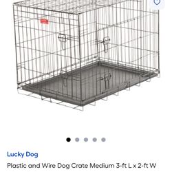 Plastic & Wire Dog Crate Medium 