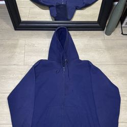 Vintage 1990s Russell Style Blank Zip Up Hoodie 