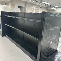 Uline-Style Retail Gondola Shelving – Black (Disassembled) 