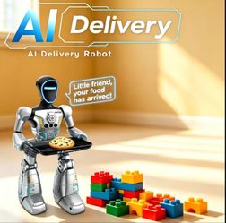 Small delivery robot toy..
