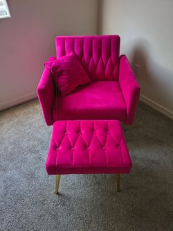 Siemon Velvet Chair W/ Ottomon