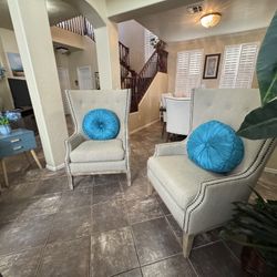 Stunning Wingback Accent Chairs In Excellent Condition