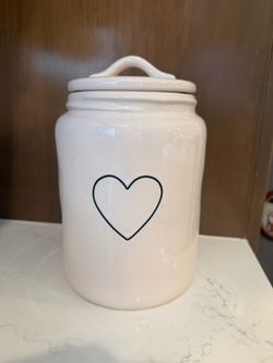Rae Dunn Ceramic Canister with Heart Design