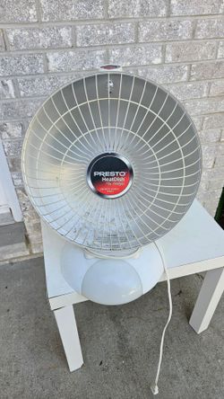Presto Heat Dish Parabolic Electric Heater Portable plus Footlight White ~EUC~