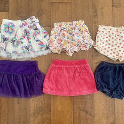 Baby Toddler Girl Shorts Skirt Lot Bundle Size 18-24 Months 