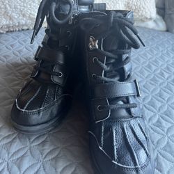 Polo Ralph Lauren Kids Black Boots Size 3