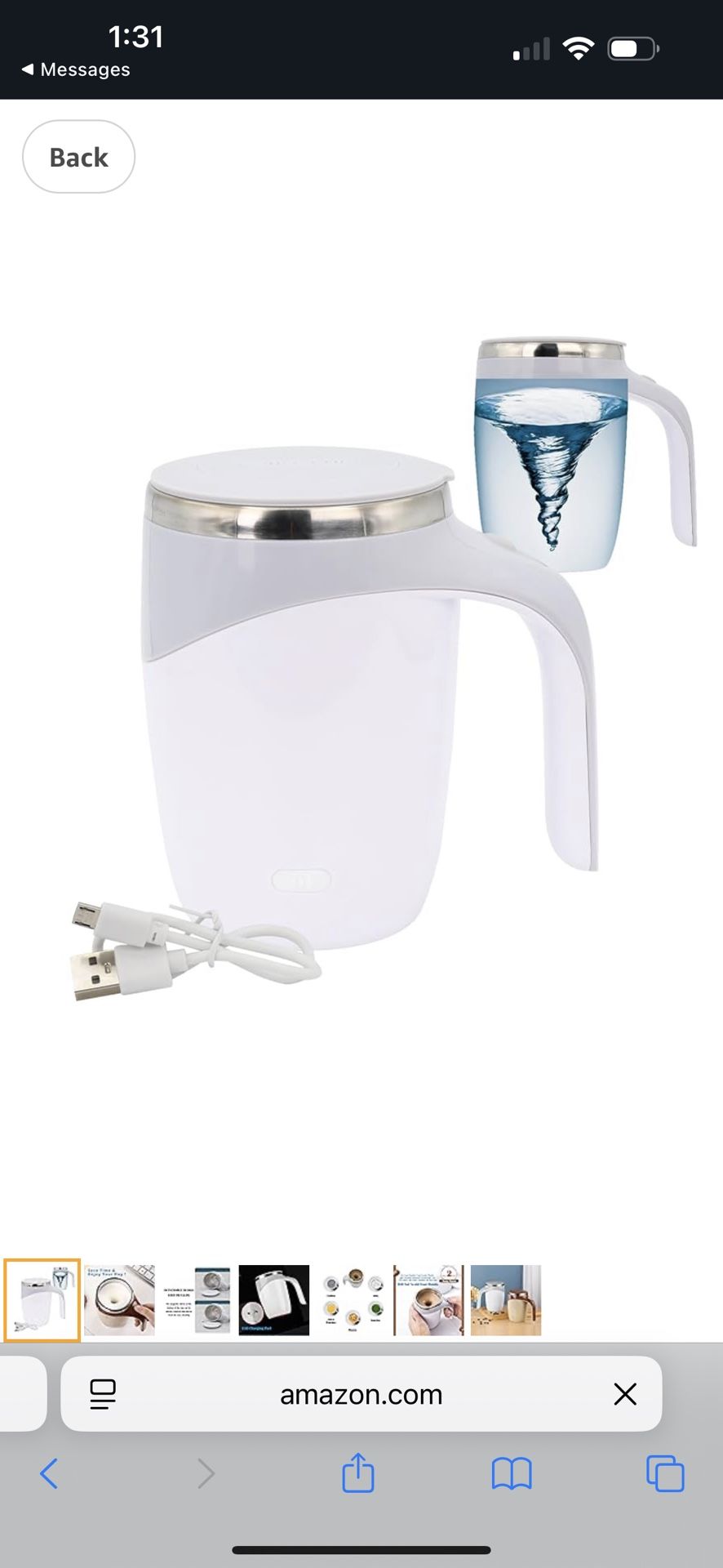 Self Stirring Mug - Rechargeable Automatic Magnetic Electric Coffee Mug, Rotating Cute Mixing Cup Tasse, To Stir Office/Kitchen/Travel/Home Coffee/Tea