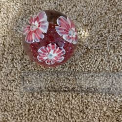 Pink flower paperweight 