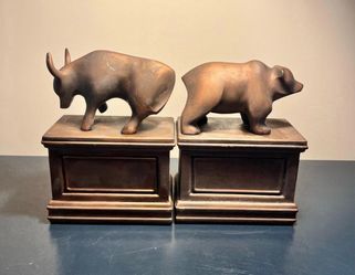 Vintage Restoration Hardware Bull & Bear Bookends