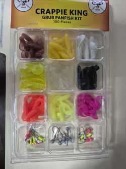 Crappie King Fishing Plastic Lures And Hooks 100 Piece Set