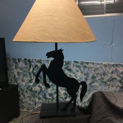 Horse brushed metal lamp