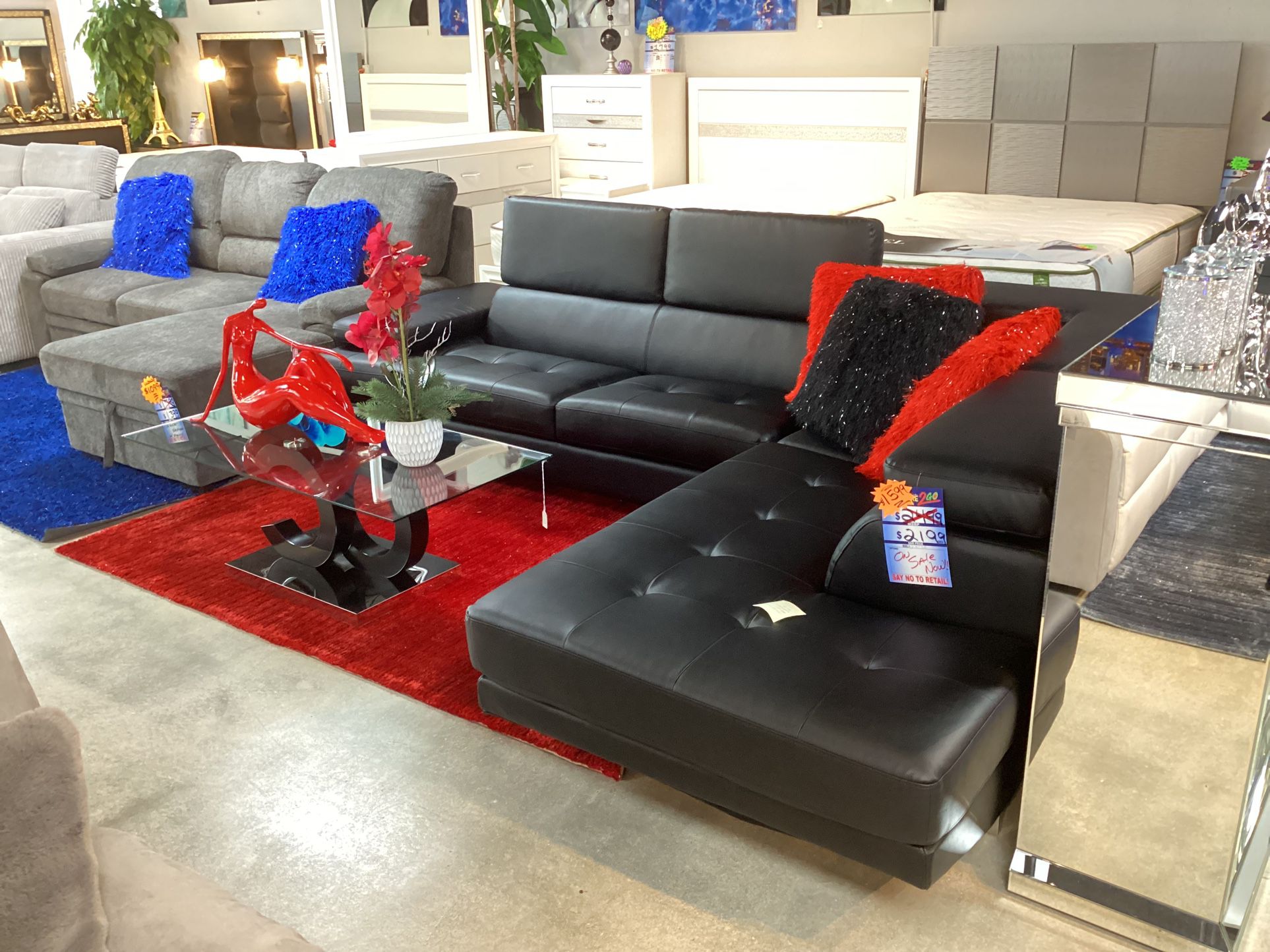  Beautiful Furniture Sofa Sectional L On Sale Now For $1199 Color Black Floor Model 