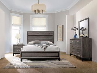 BEDROOM SET W/ MATTRESS SET (6 PCS) JUEGO DE HABITACION DORMITORIO CON SU COLCHON Y BOXSPRING NEW IN BOX NUEVO EN SU CAJA