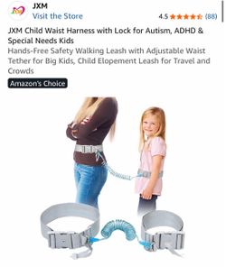Hands-Free Safety Walking Leash with Adjustable Waist Tether for Big Kids, Child Leash for Travel and Crowds