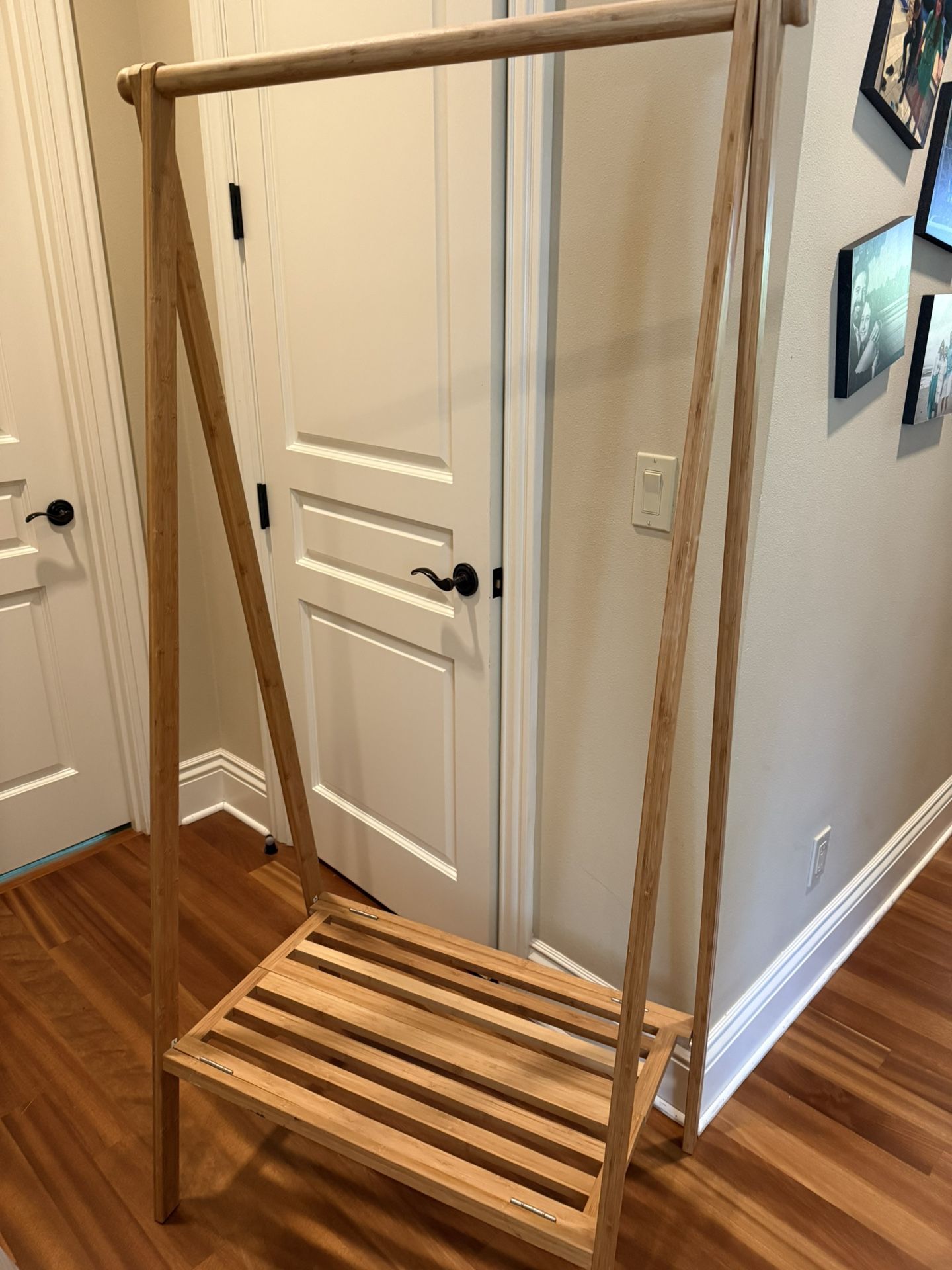 Wooden Folding Laundry Drying Hanging Coat Clothes Clothing Rack