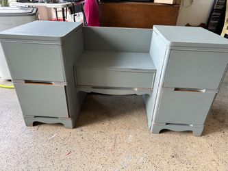 Refinished gray all wood vanity