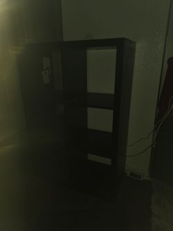 Black Bookshelf with Open Shelves