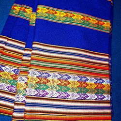 Peruvian Alpaca, Manta/ Blanket decorative Handcrafted, 39 each piece