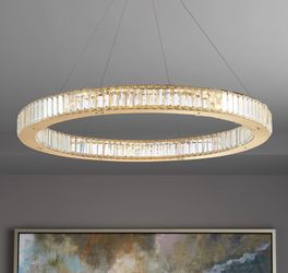 Possini Euro Vesta 35 1/2"W Gold Crystal LED Pendant Light