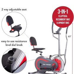 [] 2Nd Generation 3-In-1 Home Gym, Upright Compact Exercise Bike, Elliptical