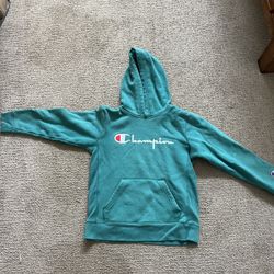 Champion kids, green hoodie, size medium