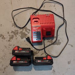 Milwaukee M18 Batteries and Charger