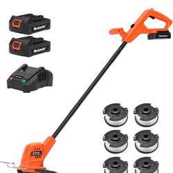 MAXLANDER String Trimmer/Edger 10 inch with 2 PCS 2.0Ah Batteries, 20V Cordless Wacker with 1 PCS Quick Charger & 6 PCS Replacement Spool Trimmer Line