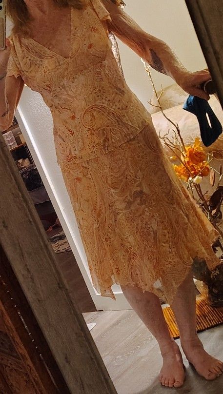 Silky Light Weight Skirt & Top 2 Piece