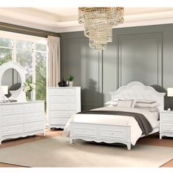 Bedroom Set 4 Pc White Finish. New Especial Price