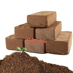 Coco Coir Brick for Plants-24Pack Premium Coconut Bricks, 100% Organic Peat Moss, Fiber Coconut Husk for Planting, Gardening, Potting Soil Substrate