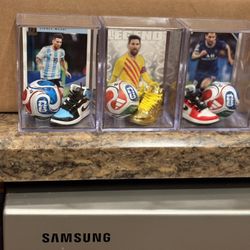 Lionel Messi 3 Custom Shadow Boxes With Soccer Ball And Nikes