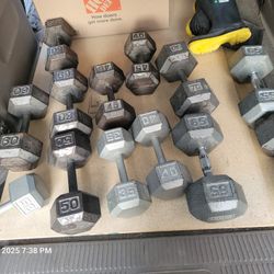 Dumbell Weight Set & Steel Rack Take What You Want $1 per pound