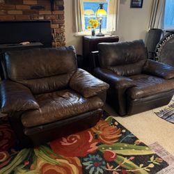 Contemporary Brown Leather Chairs