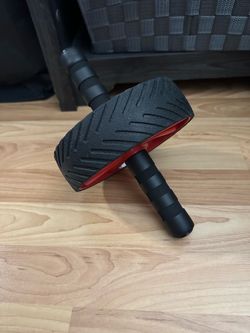 Ab Roller Wheel for Abdominal Exercise, Foam Handles, Black/Red Home Gym