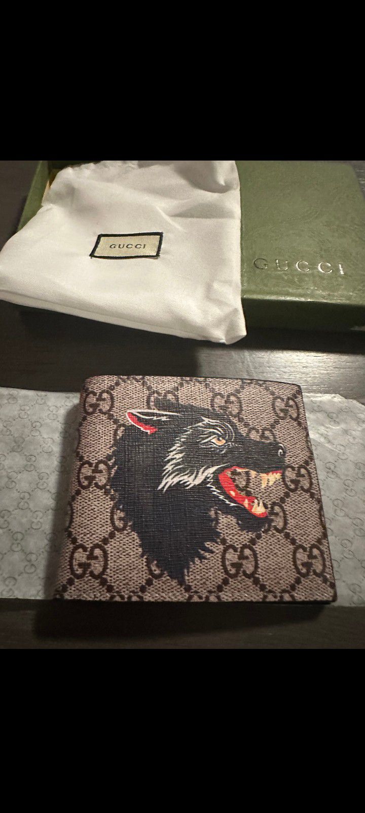 Gucci Supreme Wolf Wallet