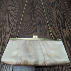 Gold Satin Vintage Pleated Purse