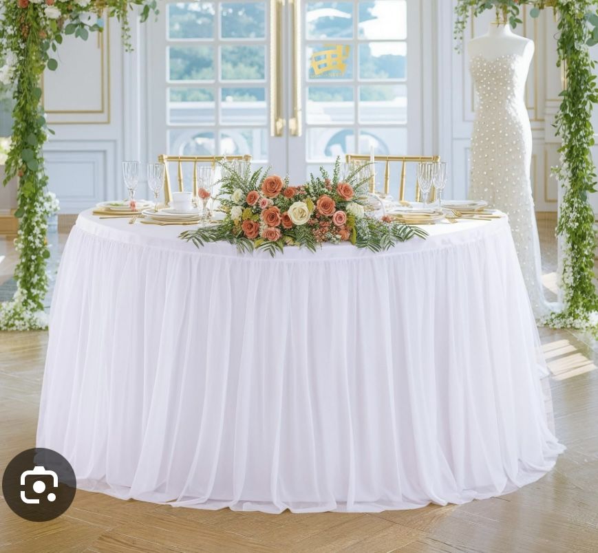 Tulle White Round Tablecloth