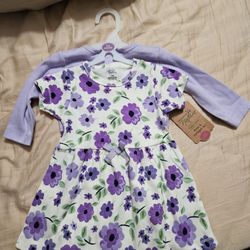 Baby Girl Dress & Cardigan Set New Size 3-6mos