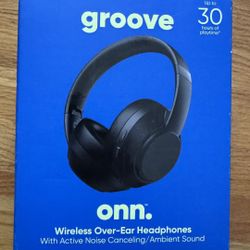ONN Wireless Over Ear Noise Canceling Headphones Black