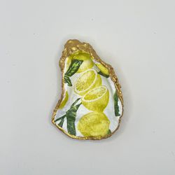Lemon Decoupage Oyster Shell
