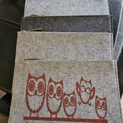 Felt New Zippered Pouches.  Each. No Tags